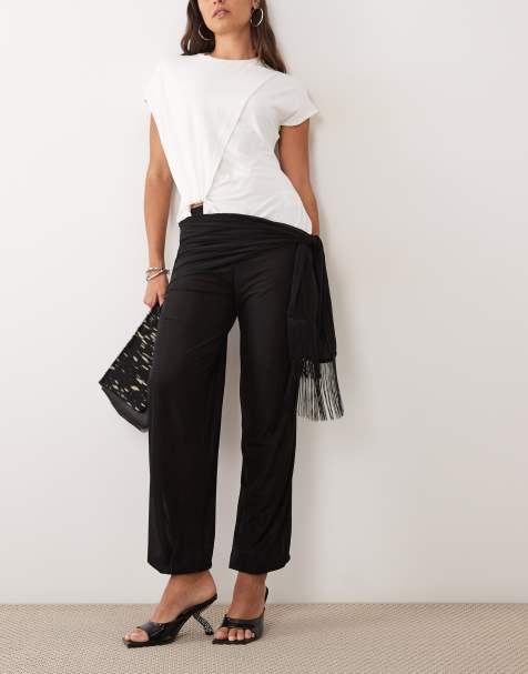 ASOS DESIGN pantalon ballon transparent à franges en noir - view 1