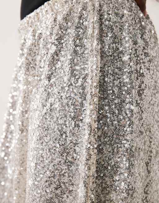 ASOS DESIGN pantalon ballon transparent à sequins argenté, 3 de 5
