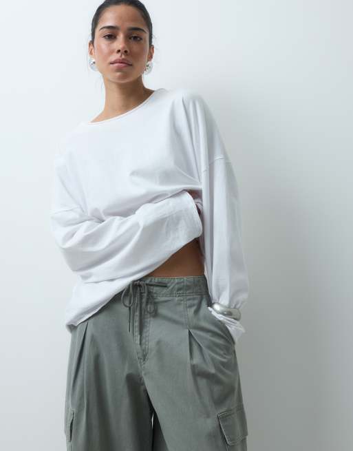 ASOS DESIGN - Pantalón balloon con cintura ajustable en caqui, 2 de 5