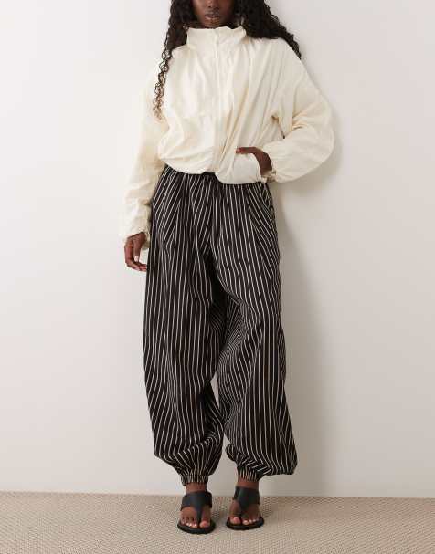 ASOS DESIGN - pantalón balloon con raya lateral en raya diplomática - view 1
