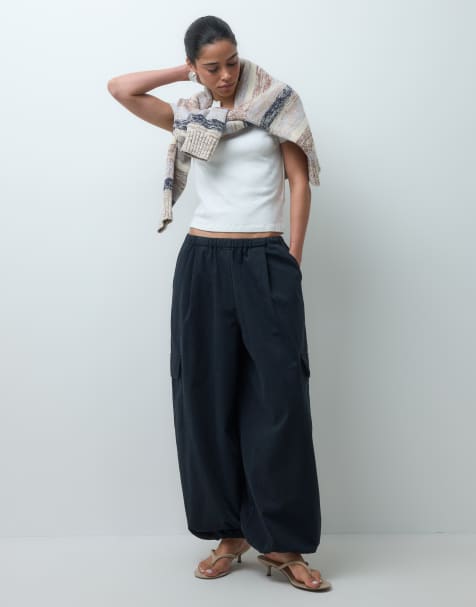 ASOS DESIGN - pantalón balloon extragrande en negro - view 1