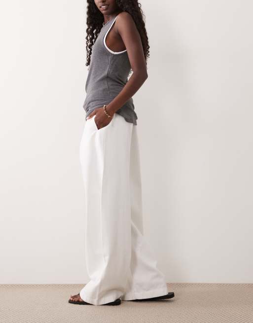 ASOS DESIGN - pantalón barrel elástico en blanco, 2 de 5