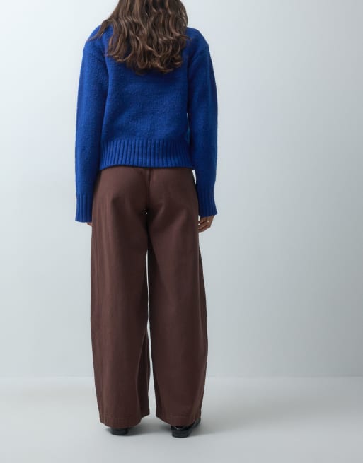 ASOS DESIGN pantalón barrel en chocolate lavado, 3 de 5