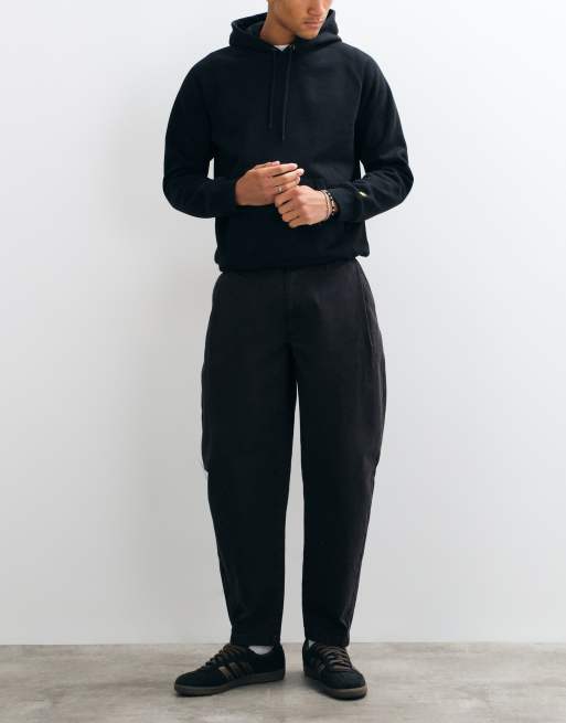 ASOS DESIGN pantalón barrel holgado con pinzas en negro, 2 de 5
