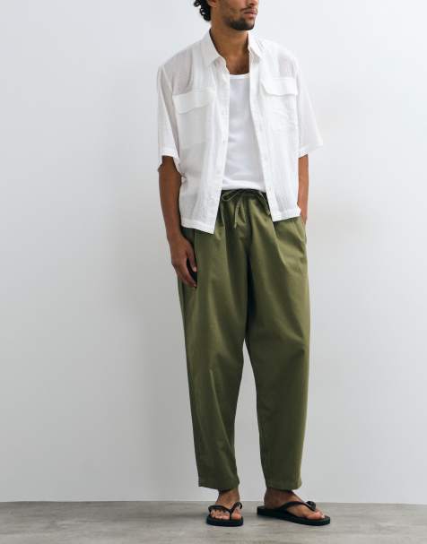 ASOS DESIGN - pantalón barrel holgado en verde oliva - view 1