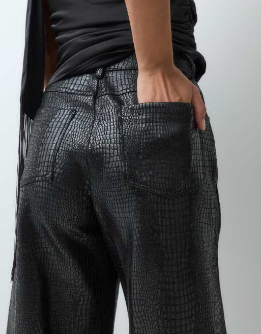 ASOS DESIGN pantalon barrel texturé noir, 3 de 5