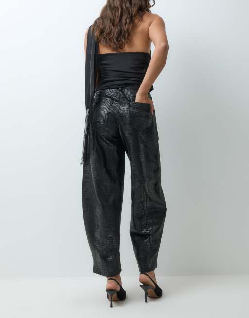 ASOS DESIGN pantalon barrel texturé noir, 4 de 5