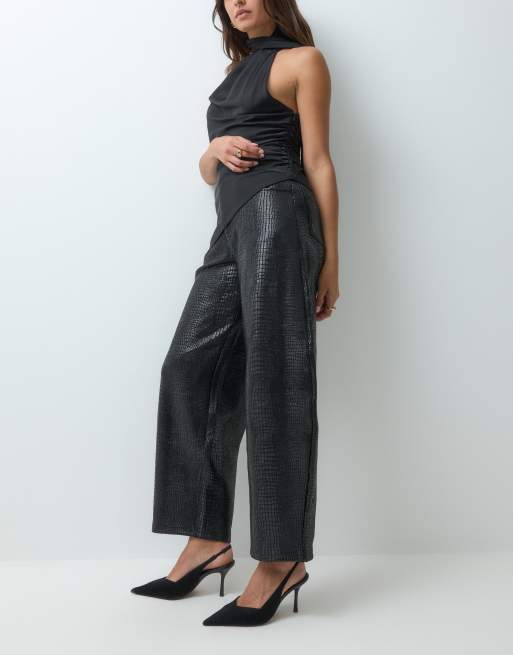 ASOS DESIGN pantalon barrel texturé noir, 5 de 5