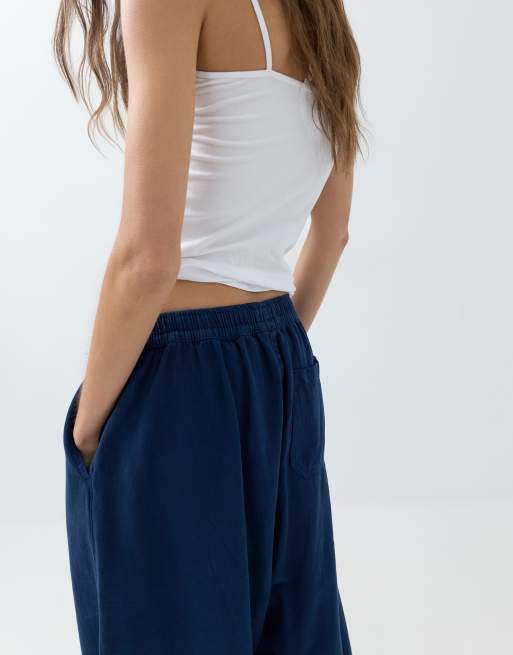ASOS DESIGN - Pantalon bouffant à enfiler avec liens à nouer à la taille - Bleu marine, 2 de 5
