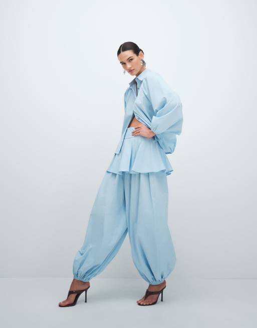 ASOS DESIGN - Pantalon bouffant avec jupe superposée - Bleu poudré, 2 de 7