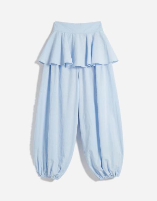 ASOS DESIGN - Pantalon bouffant avec jupe superposée - Bleu poudré, 6 de 7
