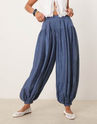 Pantalon bouffant - Bleu marine délavé 36