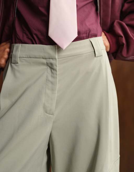 ASOS DESIGN - Pantalon bouffant fonctionnel habillé - Vert sauge, 4 de 5