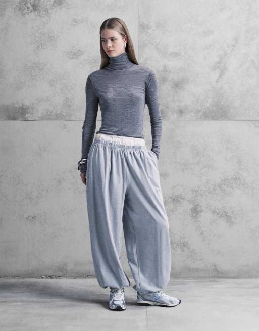 ASOS DESIGN - Pantalon bouffant - Gris chiné, 3 de 5