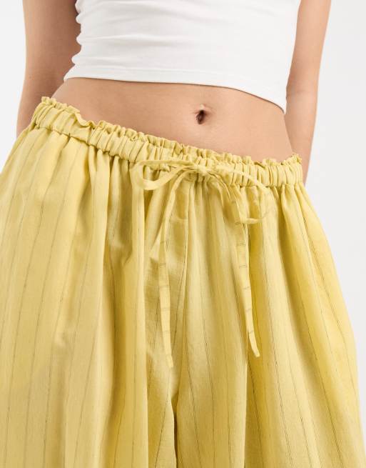 ASOS DESIGN - Pantalon bouffant rayé à enfiler - Jaune, 3 de 5
