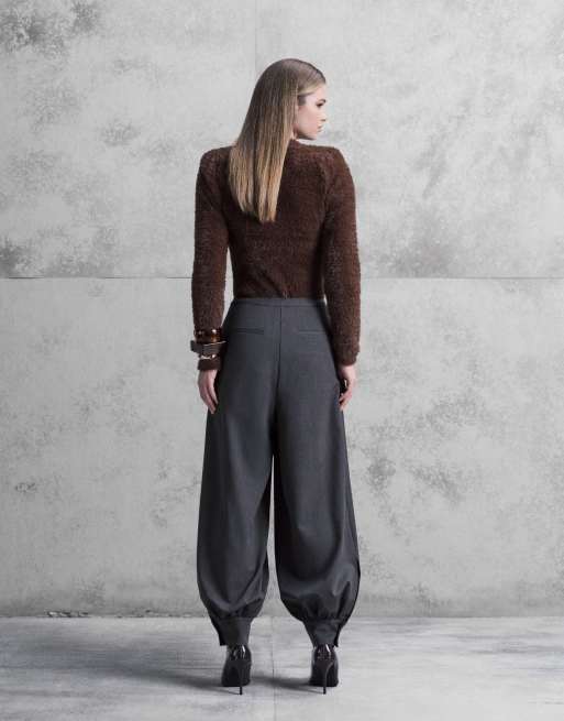 ASOS DESIGN - Pantalon bouffant resserré aux chevilles - Anthracite, 5 de 5
