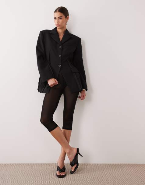 ASOS DESIGN - pantalón capri de malla negro - view 1