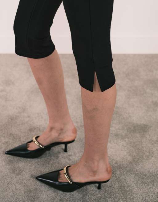 ASOS DESIGN - pantalón capri de punto roma negro de conjunto, 3 de 5