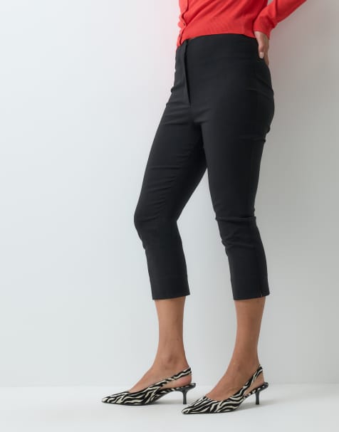 ASOS DESIGN pantalón capri de sastre de bengalina en negro - view 1