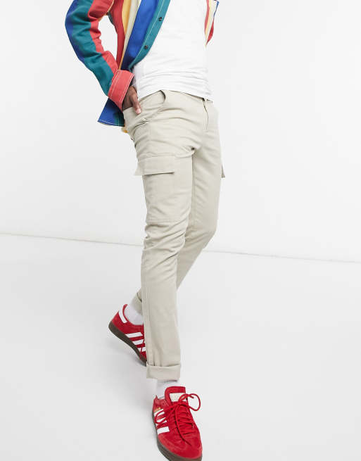 ASOS DESIGN - Pantalon cargo ajusté - Beige