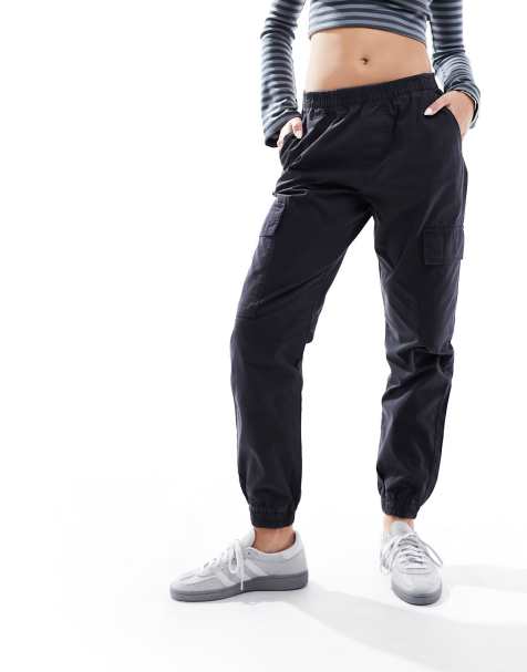 ASOS DESIGN - Pantalon cargo avec ourlet resserrés - Noir délavé - view 1