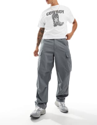 ASOS DESIGN - Pantalon cargo baggy - Anthracite - view 1