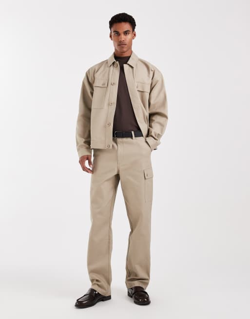 ASOS DESIGN - Pantalon cargo baggy d'ensemble coupe oversize - Beige, 2 de 5