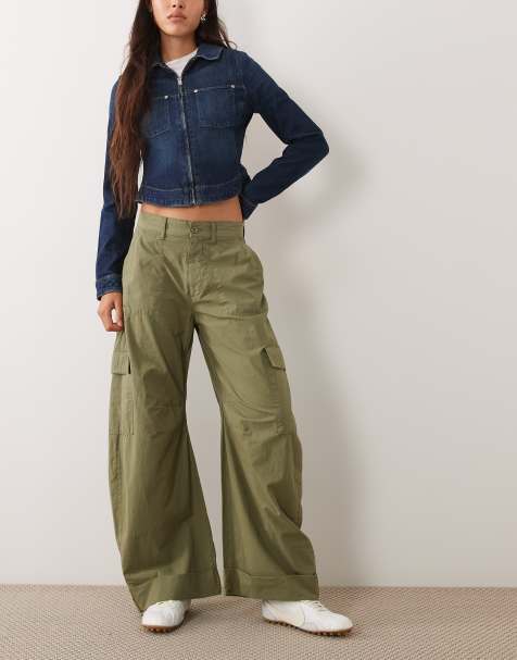 ASOS DESIGN - pantalón cargo casual con bajo vuelto en caqui - view 1
