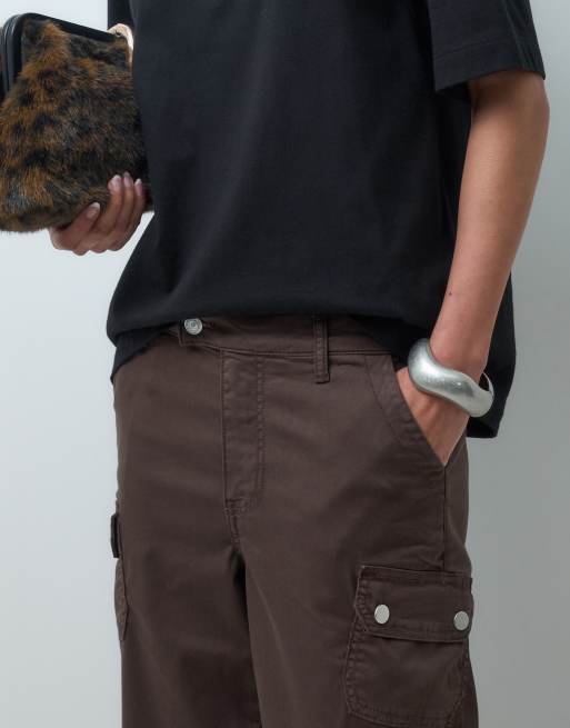 ASOS DESIGN - pantalón cargo con detalle de bolsillos en chocolate, 3 de 5