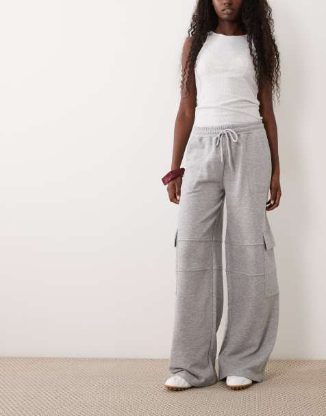 ASOS DESIGN - pantalón cargo con puño elástico en gris jaspeado - view 1