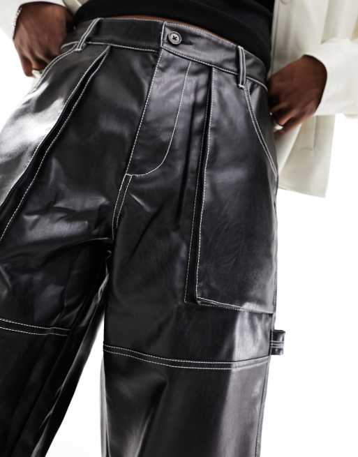 Pantalon simili 2025 cuir homme asos