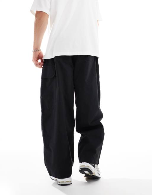 ASOS DESIGN - Pantalon cargo coupe ballon - Noir