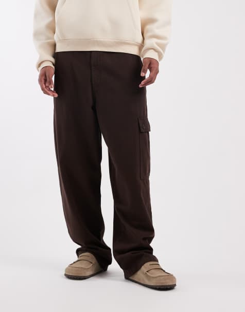 ASOS DESIGN - Pantalon cargo droit et ample - Marron - view 1