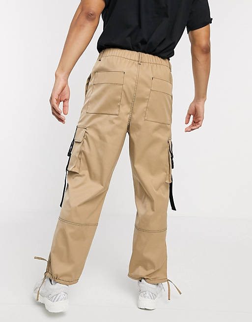 Taupe Pantalon de costume large avec poches cargo Asos Homme Vêtements Pantalons & Jeans Pantalons Cargos 