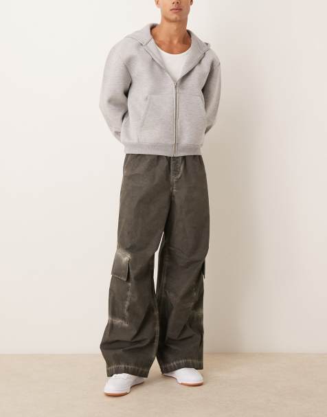 ASOS DESIGN - Pantalon cargo super baggy - Noir ultra délavé - view 1