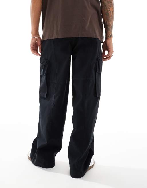 ASOS DESIGN - Pantalon cargo ultra baggy à empiècements - Noir, 5 de 5