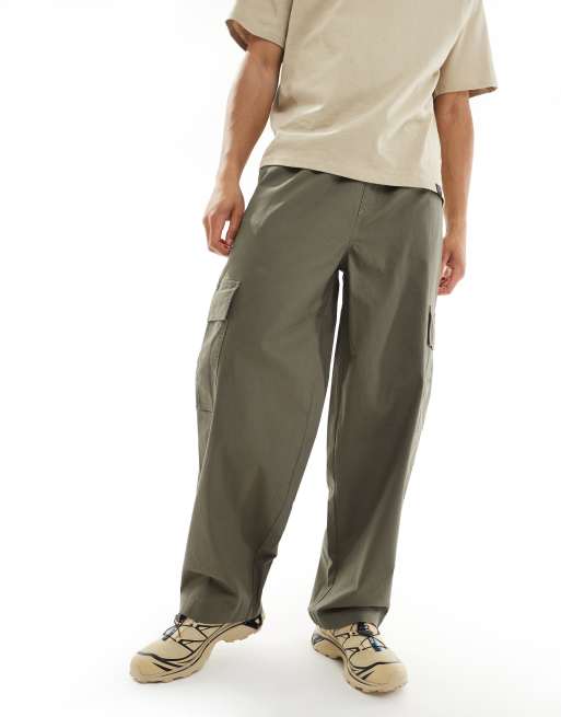 ASOS DESIGN - Pantalon cargo ultra baggy à taille élastique - Vert délavé, 3 de 5