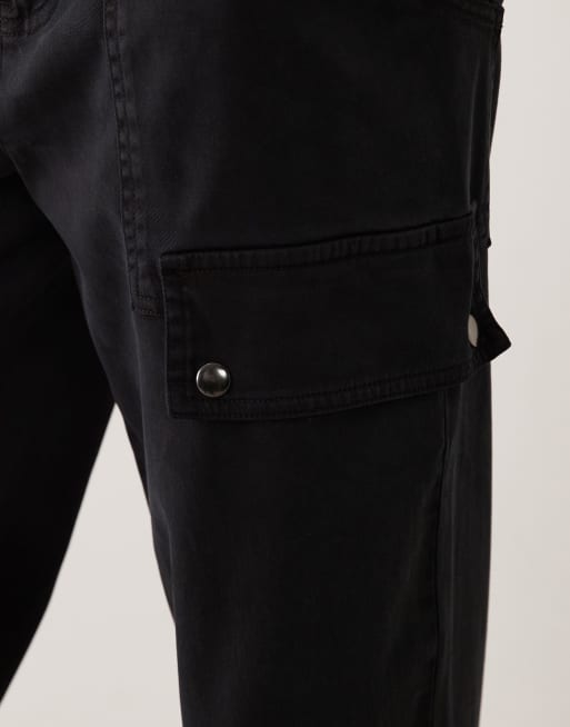 ASOS DESIGN - pantalón cargo utility de pernera ancha en negro, 5 de 5
