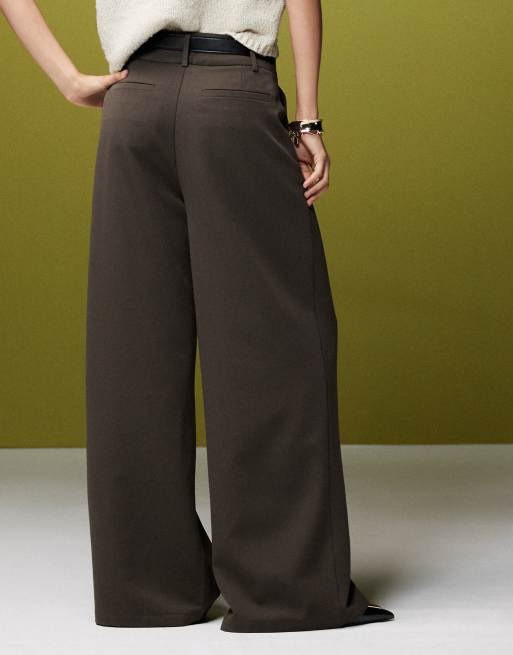 ASOS DESIGN - Pantalon ceinturé coupe ajustée ultra ample - Olive , 3 de 5