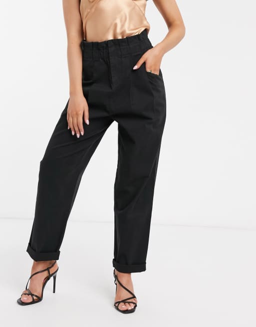 Pantalon taille haute froncée new arrivals