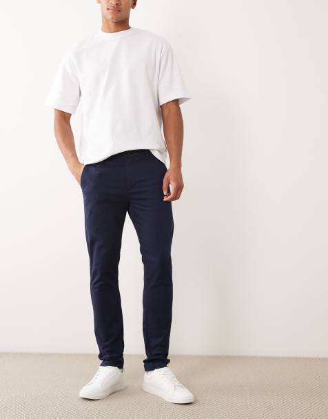 ASOS DESIGN - Pantalon chino ajusté - Bleu marine - view 1