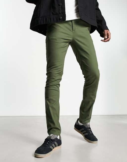 ASOS DESIGN Pantalon chino ajust Kaki ASOS