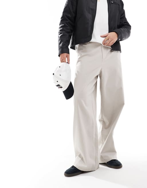 ASOS DESIGN - Pantalon chino ample - Gris clair