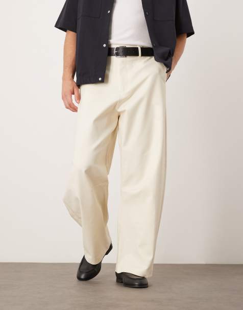 ASOS DESIGN - Pantalon chino bouffant coupe élégante en coton - Blanc - view 1
