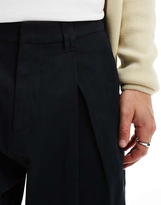 ASOS DESIGN - Pantalon chino coupe bouffante à pinces - Noir, 5 de 5