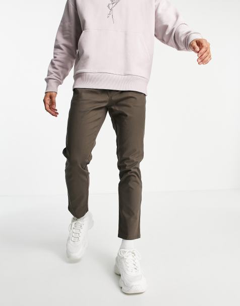 ASOS DESIGN - Pantalon chino coupe cigarette longueur cheville - Marron - view 1