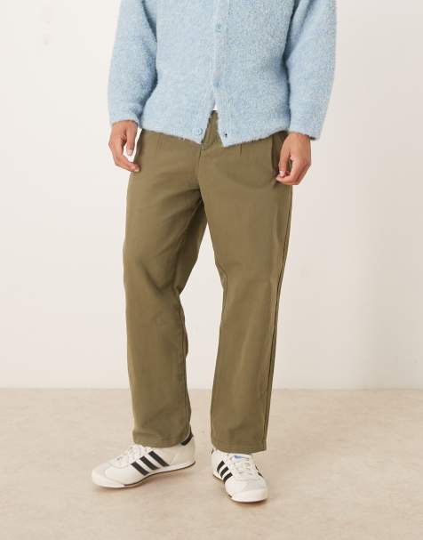 ASOS DESIGN - Pantalon chino coupe fuselée décontractée à pinces - Kaki - view 1