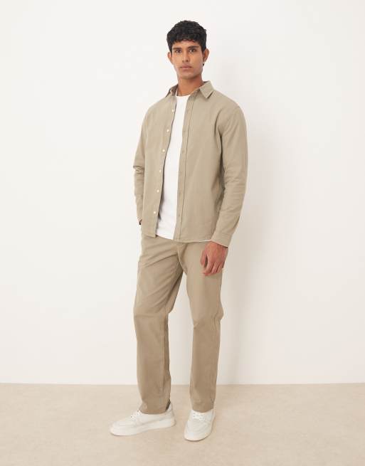 ASOS DESIGN - Pantalon chino d'ensemble coupe droite - Marron