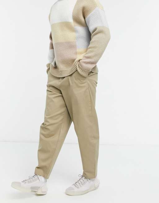 Pantalon beige 2024 large homme