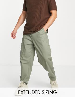 ASOS DESIGN oversized tapered chinos in light khaki - ASOS Price Checker